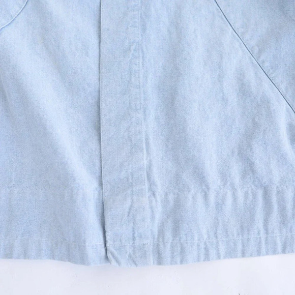 Vintage Green Village Blue Chambray Button  Down Jacket 40 - Picture 8 of 16